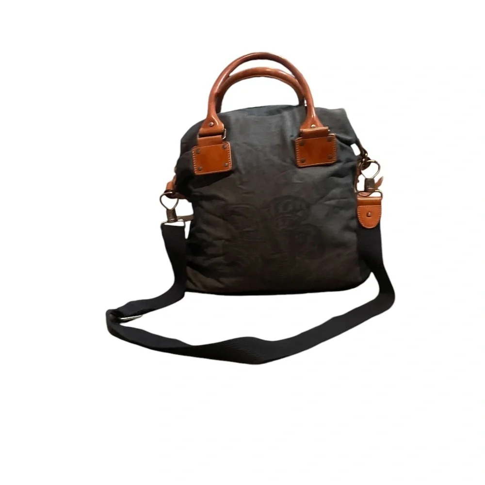 Armani Exchange Distressed leather-trimmed Denim Tote Bag‎